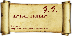 Füleki Ildikó névjegykártya